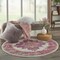 Homeroots 4 ft. Round Ivory & Fuchsia Distressed Area Rug 385322 - alternate 3